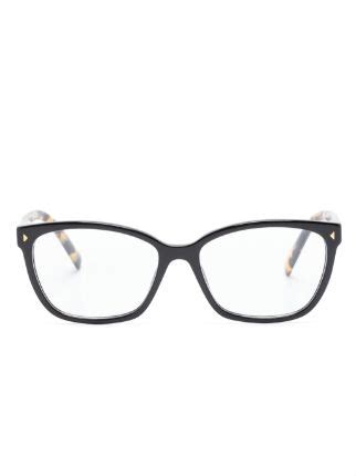 Prada Eyewear Tortoiseshell Effect Square Frame Glasses Farfetch