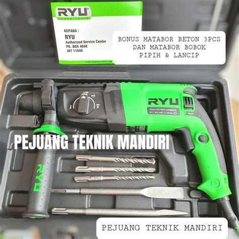 Jual Mesin Bor Tembok Bobok Beton Ryu Rrh Rotary Hammer Ryu Rrh