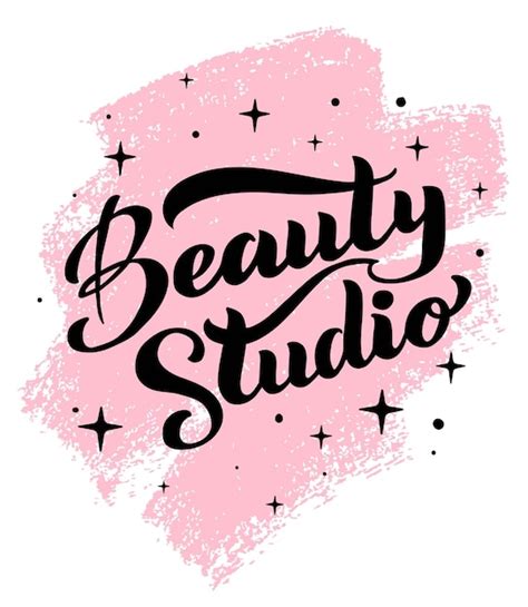 Letras De Texto Vectorial De Estudio De Belleza Logotipo Escrito A Mano