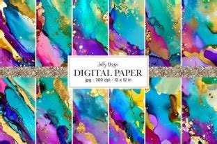 Colorful Alcohol Ink Digital Paper Graphic By Jallydesign Creative