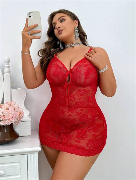 Robe De Lingerie Sexy Sans Fil En Dentelle Pour Femme De Grande Taille