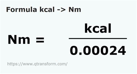 Kilocalorías a Newtons metro kcal a Nm convertir kcal a Nm