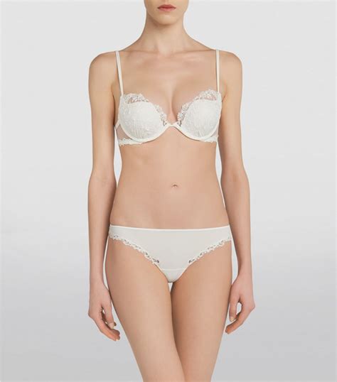 Womens La Perla White Embroidered Rugiada Tulle Thong Harrods Uk