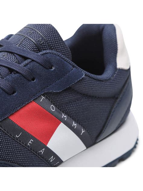 Sneakers Tommy Jeans Retro Leather Runner Em Em Dunkelblau