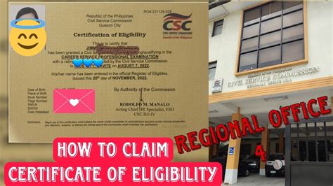 How To Claim Request Certificate Of Eligibility Regional Office 4 Jingsvlog Youtube