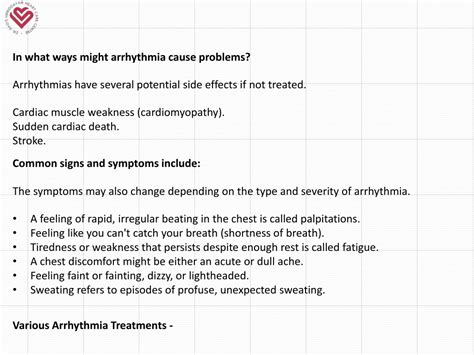 Ppt Understanding Arrhythmia Types Symptoms And Treatment Options