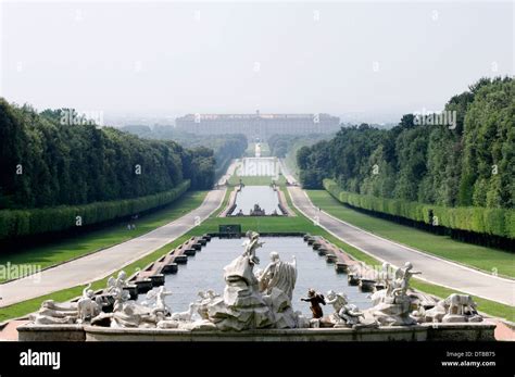 Rear View Fountain Venus Adonis At Royal Palace Or Reggia Di Caserta