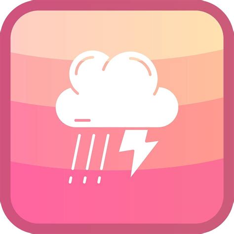 Thunder Strom Glyph Squre Colored Icon Vector Art At Vecteezy