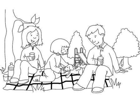 family picnic clipart black and white - Clip Art Library