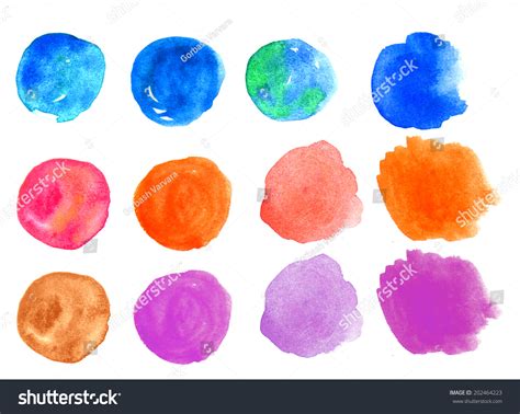 Watercolor Hand Painted Circle Shape Design Stock Illustration