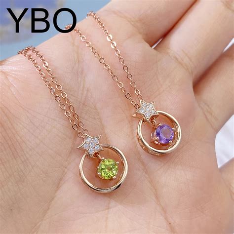 Ybo Luxury Natural Gemstone Necklaces Women Sterling Silver