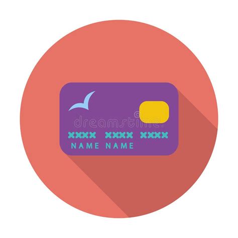 Credit Card Single Flat Icon Stock Vector Illustration Of Code