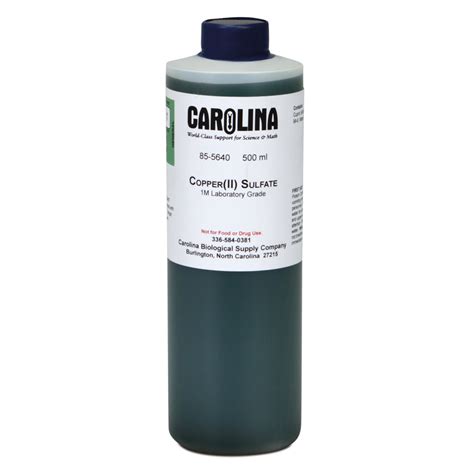 Copper (II) Sulfate Solution, 1 M (25%), Laboratory Grade, 500 mL ...