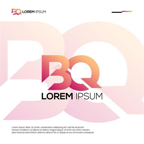 Id Ias De Design De Logotipo Bq Iniciais Modernas Vetor Premium