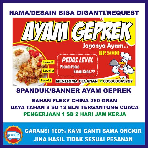 Banner ayam geprek / banner ayam bakar / banner ayam goreng banner ayam penyet / banner ayam ...