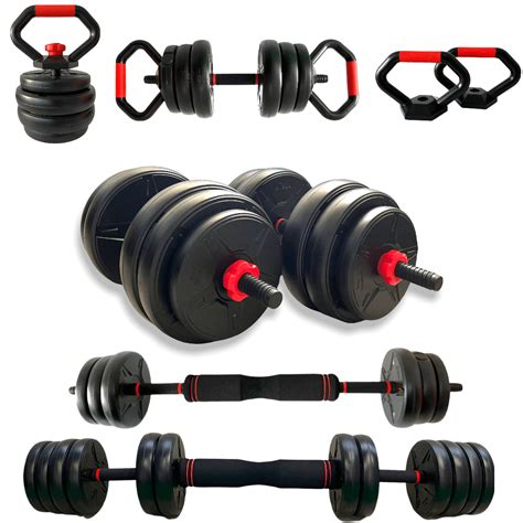 Kit Halteres Kettlebell 6 Em 1 Regulável 20kg Odin Fit