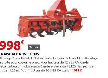 Promo Fraise Rotative Tl105 Temver Chez Rural Master ICatalogue Fr