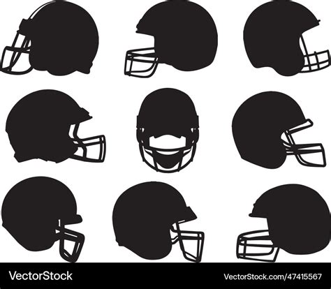 Football helmet silhouette Royalty Free Vector Image