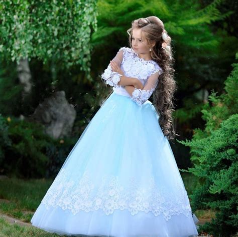 Hermoso Vestido De Ni A De Flores Azules Y Blancos Etsy