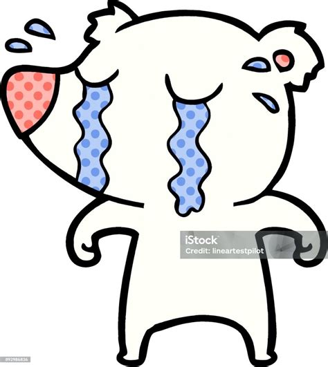 Sad Little Polar Bear Cartoon Stock Illustration - Download Image Now ...