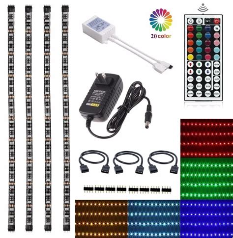 LED TV Backlight Kit 4x1.64ft Bias Lighting RGB Color Changing with ...