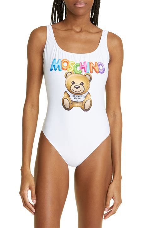 Buy Moschino Inflatable Bear Logo One-piece Swimsuit - Fantasy Print