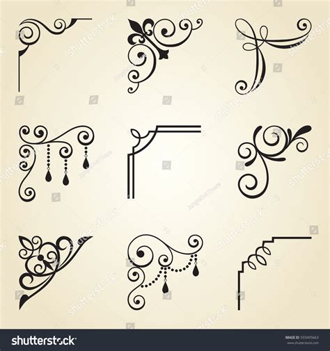 Decorative Corner Borders Vector Vintage Corner Border Vector Art Png