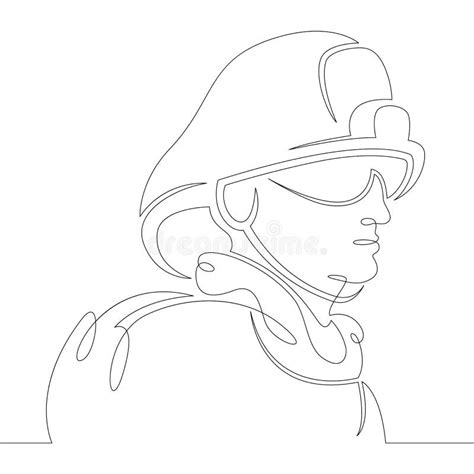 One Single Line Drawing Firefighter Stock Illustrations 92 One Single