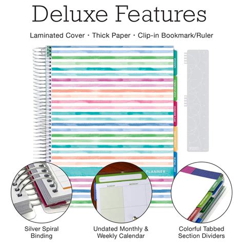 Deluxe Teacher Planner 85 X 11 Undated Stripes Excello Global Brands