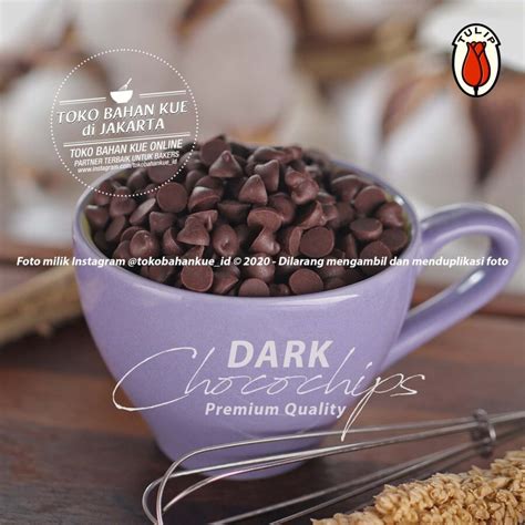 Jual Tulip Chip Dark 100gr Chocolate Compound Chocochips Butir Coklat