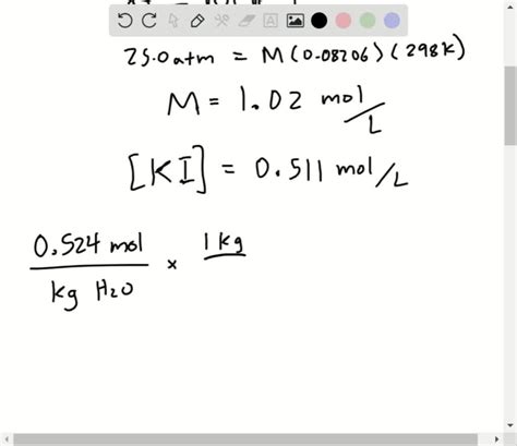 SOLVED An Aqueous Solution Of KI Has A Freezing Point Of 1 95 Circ