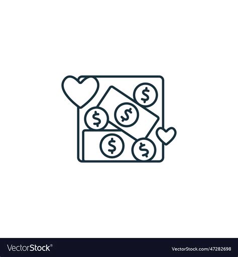 Donation box icon monochrome simple sign from Vector Image