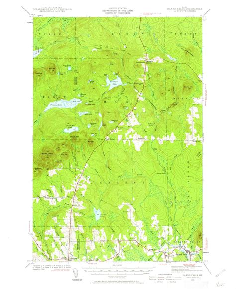 Island Falls Maine 1940 1962 USGS Old Topo Map Reprint 15x15 ME Quad