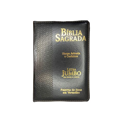 Bíblia Sagrada Letra Jumbo Arc Harpa Avivada E Corinhos Capa Pu