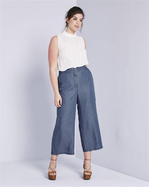 Simply Be Tencel Wide Leg Crop Pants Simplybe Us Site Wide Leg