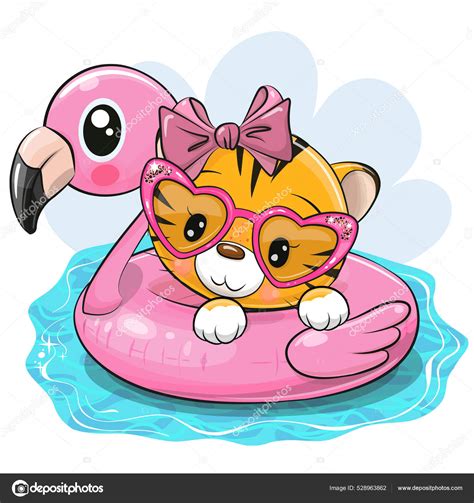 Bonito Desenho Animado Tiger Menina Nata O Anel Piscina Infl Vel