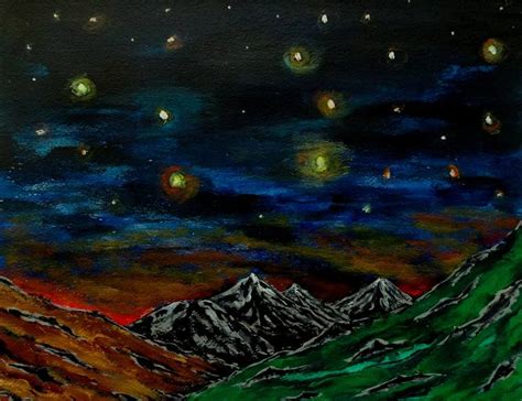 Mountain Starry Night Painting by George Hunter | Saatchi Art