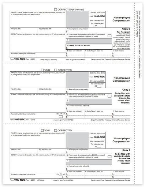 1099 Nec Forms Recipient Copy B 2 2