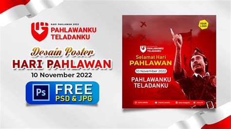 Free Poster Hari Pahlawan 2022 Photoshop Gratis Psd And  Youtube