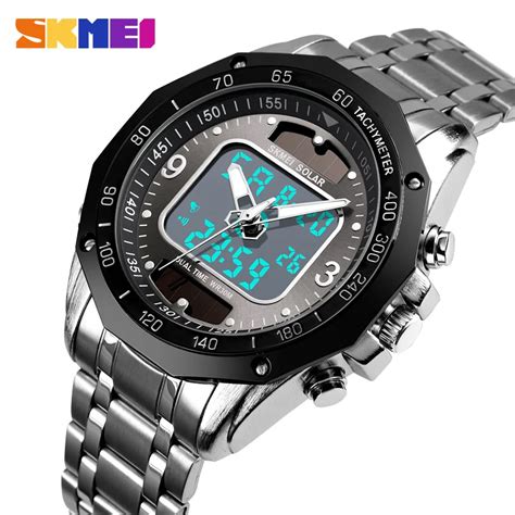 Skmei Mode Luxus Marke Uhr F R M Nner Solar Edelstahl Strap Dual