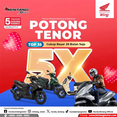 Promo Potong Tenor Honda Bintang Motor Bandung Februari 2024 Honda