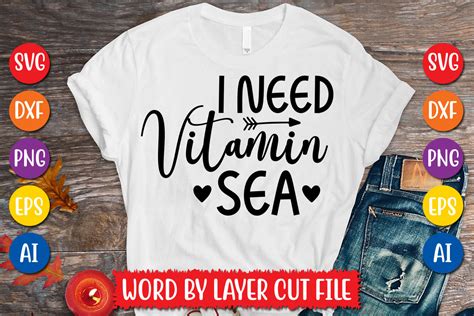 I Need Vitamin Sea Svg Design Graphic By MegaSVGArt Creative Fabrica