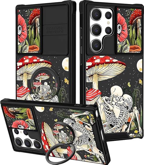 Goocrux 2in1 For Samsung Galaxy S23 Ultra Case Skeleton Skull Women Girls Cute