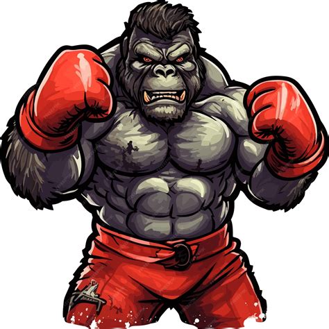 Premium Vector Vector Gorilla Boxing Fighter Illustration Design