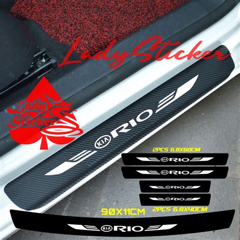 Jual Pcs Sticker Sill Plate Carbon D Mobil Rio Sticker Karbon D