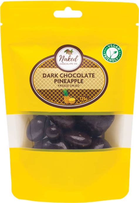 Naked Chocolate Co Dark Chocolate Freeze Dried Pineapple 100G