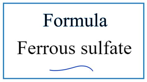 How to Write the Formula for Ferrous sulfate - YouTube