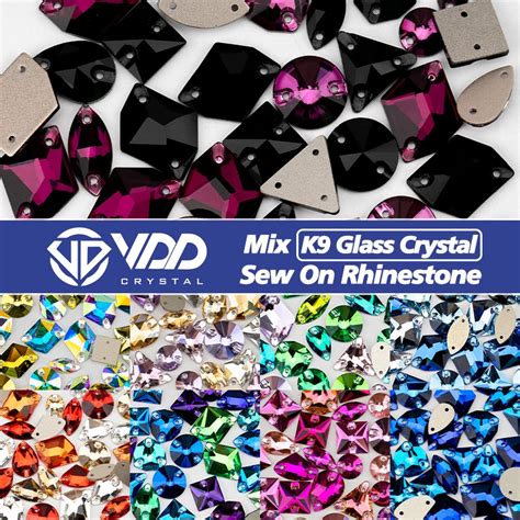 Vdd Pcs Aaaaa K Glass Mix Size Sew On Rhinestones Sewing Crystal