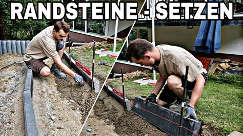 So Setzt Man Randsteine In Beton Gartenweg Anlegen Mit