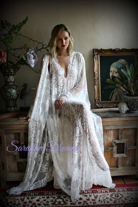 Bridal Lace Wedding Robe Bridal Lingerie Wedding Sleepwear Off Etsy